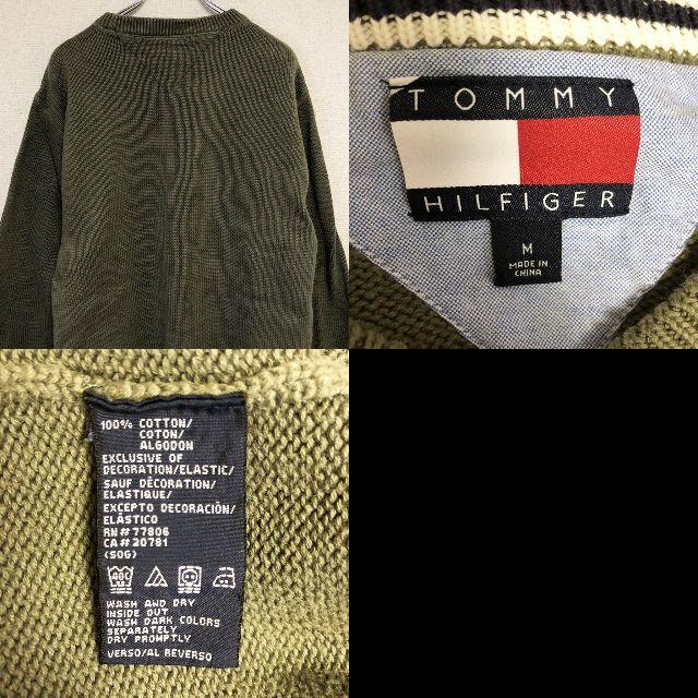 TOMMY HILFIGER(トミーヒルフィガー)の購入者ありTOMMY HILFIGER コットンニット カーキ サイズM メンズのトップス(ニット/セーター)の商品写真