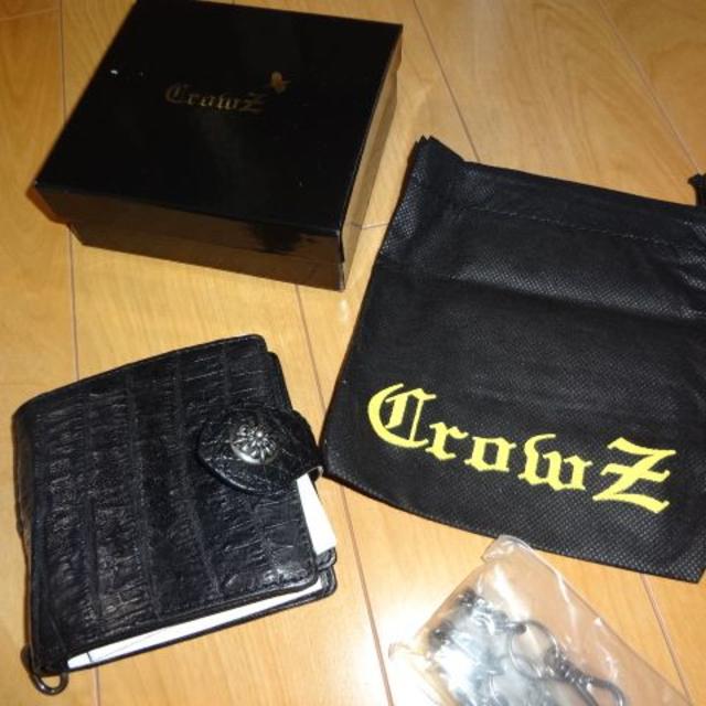 値下げ　新品【 CrowZ】カイマンベリーBOX小銭入れ付き財布（黒）