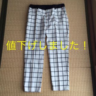 シマムラ(しまむら)の値下【未使用品】しまむらのチェックパンツ(クロップドパンツ)