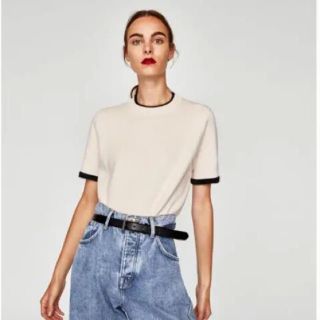 ザラ(ZARA)のZARA ニットトップス(Tシャツ(半袖/袖なし))