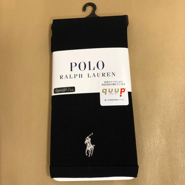 POLO RALPH LAUREN(ポロラルフローレン)の新品　レディース  ポロラルフローレン　7分丈黒レギンス　M〜L寸　日本製 レディースのレッグウェア(レギンス/スパッツ)の商品写真