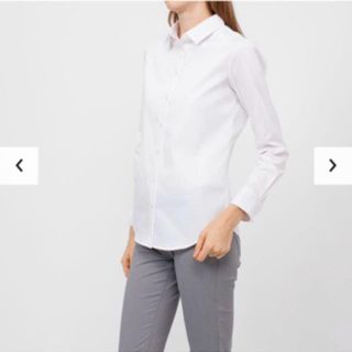 ユニクロ(UNIQLO)の【新品タグ付き★未開封】ストレッチ　ブロードシャツ　長袖　00White(シャツ/ブラウス(長袖/七分))