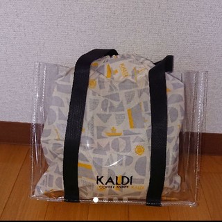 カルディ(KALDI)のカルディ夏のコーヒーバッグ2020ビニールバッグ (幾何学デザイン)KALDI(トートバッグ)