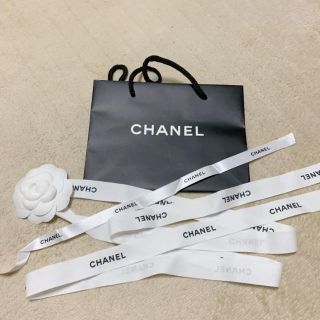 シャネル(CHANEL)のシャネル　ショップ袋・カメリアリボン　3点セット（おまけ付）(ショップ袋)