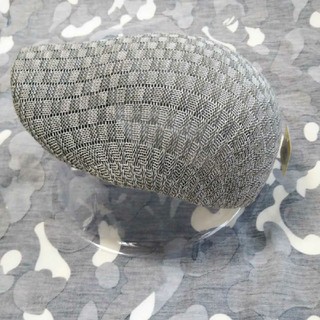 ハンチングメッシュタイプ　チェックジャガード織りＭＩＸ糸　　グレー白(ハンチング/ベレー帽)