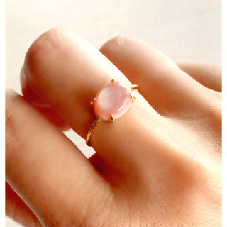 高品質　ピンクシェル　AAA  爪留めリング　指輪(リング)