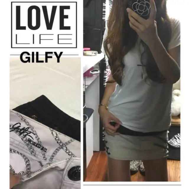 GILFY(ギルフィー)のGILFY ミニスカート　ライトグレー レディースのスカート(ミニスカート)の商品写真