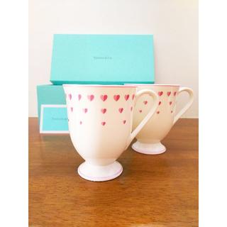 ティファニー(Tiffany & Co.)の未使用 ティファニー ピンクハートマグ ペア マグカップ(グラス/カップ)