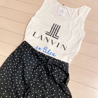 ランバンオンブルー(LANVIN en Bleu)のランバンオンブルー ノースリーブ ビジュー(カットソー(半袖/袖なし))