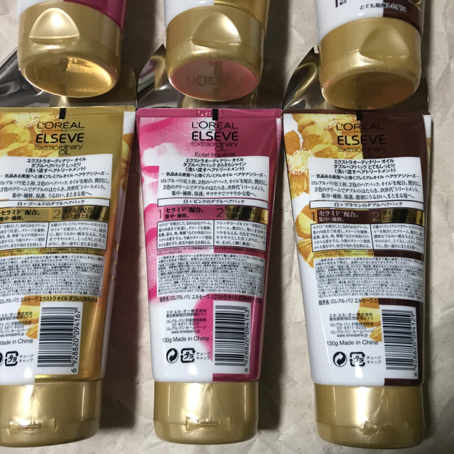 L'Oreal Paris(ロレアルパリ)の新品 ロレアルパリ エルセーヴ エクストラオイル ダブルヘアパック3種計6本 コスメ/美容のヘアケア/スタイリング(ヘアパック/ヘアマスク)の商品写真