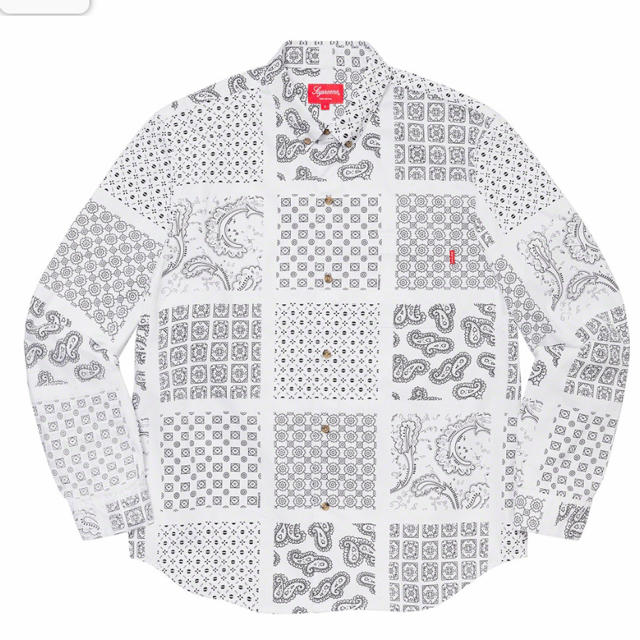 Supreme 20ss Paisley Grid Shirt White L