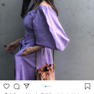 mylan マイラン color linen volume sleeve ドレス