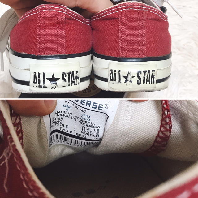 CONVERSE(コンバース)のコンバース　23cm US4 レッド　赤　ローカット　ALL STAR レディースの靴/シューズ(スニーカー)の商品写真