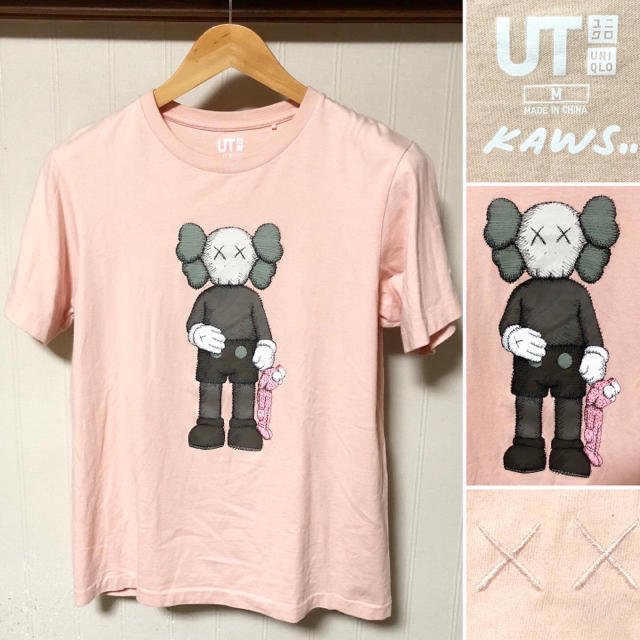 UNIQLO(ユニクロ)の大人気❗️KAWS × UT コラボ Tシャツ M ピンク メンズのトップス(Tシャツ/カットソー(半袖/袖なし))の商品写真