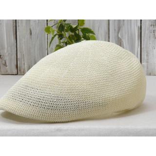 【新品 】メッシュ　ハンチング　ホワイト　サイズ調整可 男女OK(ハンチング/ベレー帽)