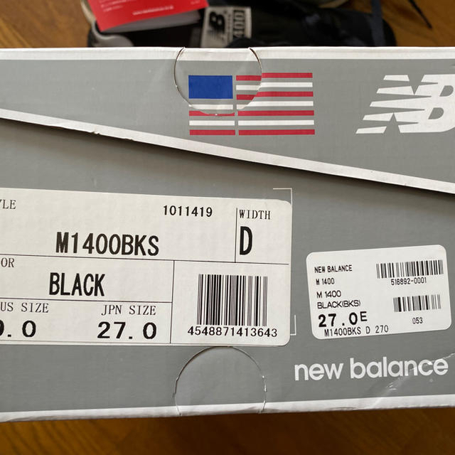 New Balance(ニューバランス)の新品・未使用 ニューバランス M1400 ブラック 27cm スニーカー メンズの靴/シューズ(スニーカー)の商品写真