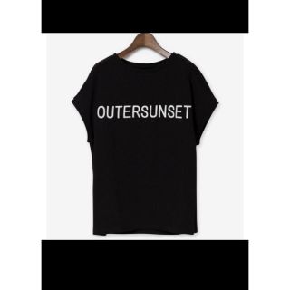 プラステ(PLST)のOUTERSUNSET × PLST 19SS ロゴＴシャツ 黒 辺見えみり(Tシャツ(半袖/袖なし))