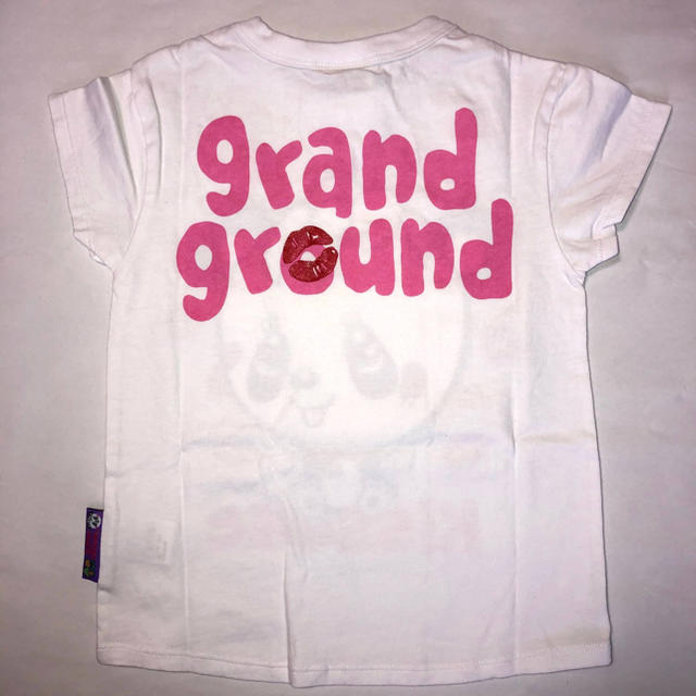 GrandGround(グラグラ)の【値下げ】ハッピィフェイスT白90 キッズ/ベビー/マタニティのキッズ服女の子用(90cm~)(Tシャツ/カットソー)の商品写真