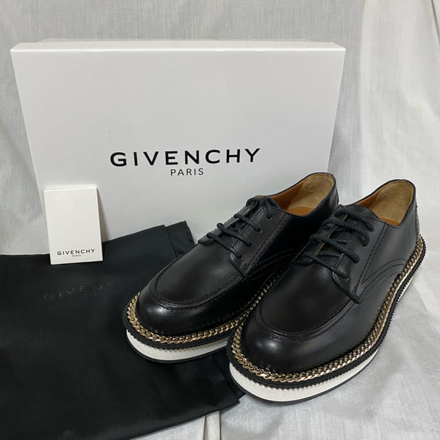 新品 本物 正規品 GIVENCHY メンズ レザー チェーン ダービーシューズメンズ