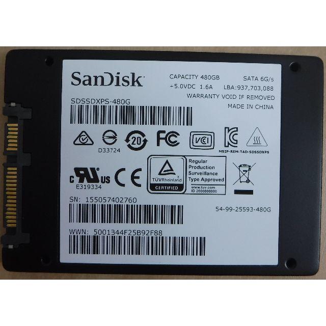 SSD 480GB SanDisk Extreme PRO 正常動作品 2