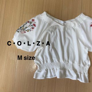 コルザ(COLZA)の【タグ無し新品】C・O・L・Z・A/花柄刺繍 カットソー Ｍsize(カットソー(半袖/袖なし))