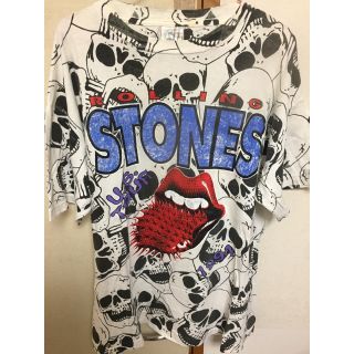 激レア ローリングストーンズ トゲトゲ ドクロ総柄Tシャツ US tour94の