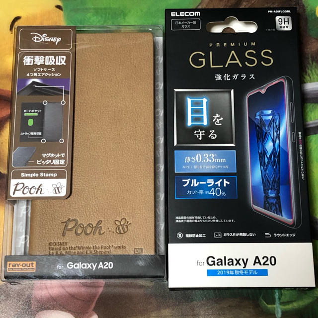 galaxy a20 ケース ガラスフィルムセットの通販 by pon's shop｜ラクマ