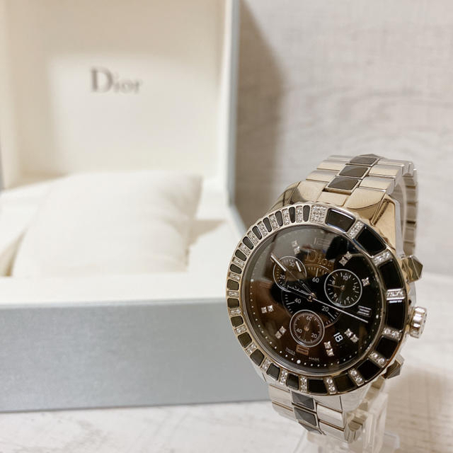 クリスチャンディオール Christian Dior CD112115M001 クリスタル ダイヤベゼル クォーツ レディース 保証書付き_771326