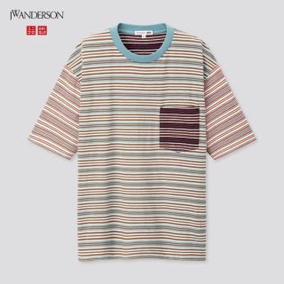 ユニクロ(UNIQLO)のUNIQLO jwアンダーソン ボーダーtシャツ Lサイズ 62ブルー(Tシャツ/カットソー(半袖/袖なし))