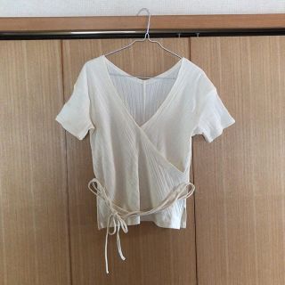 ビームス(BEAMS)のビームス　ラップトップス　Tシャツ　カシュクール　リボン　変形　リブ　BEAMS(Tシャツ(半袖/袖なし))