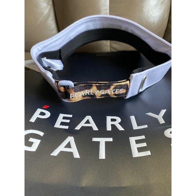 PEARLY GATES(パーリーゲイツ)の新品　パーリーゲイツ　2020年新作　レオパード柄サンバイザー　ホワイト スポーツ/アウトドアのゴルフ(ウエア)の商品写真