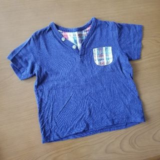 ユニクロ(UNIQLO)のユニクロ☆ワンポイントチェックTシャツ 90ｻｲｽﾞ(Tシャツ/カットソー)