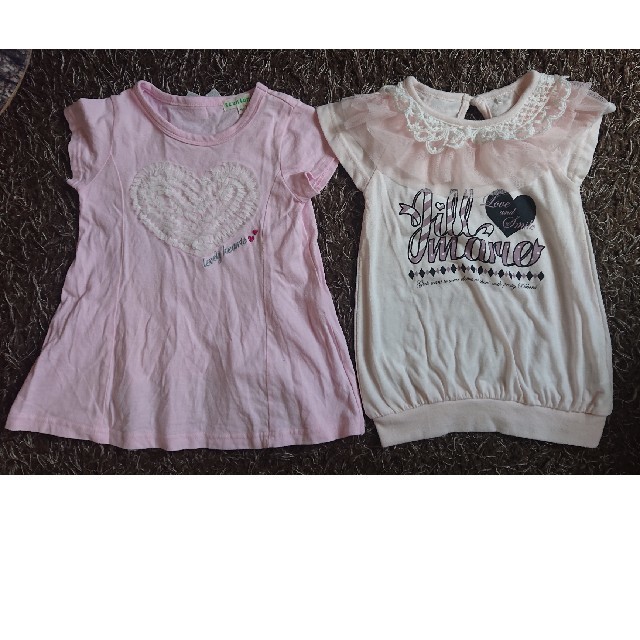 半袖 Tシャツ トップス 2点セット キッズ/ベビー/マタニティのキッズ服女の子用(90cm~)(Tシャツ/カットソー)の商品写真