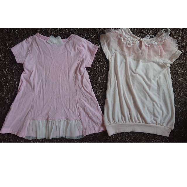 半袖 Tシャツ トップス 2点セット キッズ/ベビー/マタニティのキッズ服女の子用(90cm~)(Tシャツ/カットソー)の商品写真