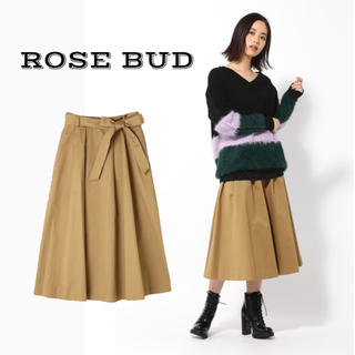 ローズバッド(ROSE BUD)のROSE BUD ローズバッド バックボタントレンチスカート ベージュ(ロングスカート)