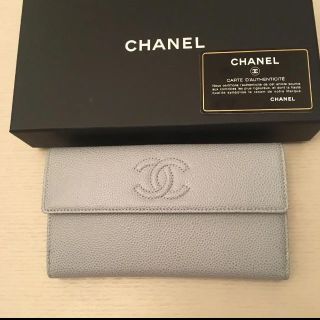 CHANEL - シャネル 長財布 CHANEL 水色の通販 by maho｜シャネルならラクマ