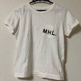 マーガレットハウエル(MARGARET HOWELL)のマーガレットハウエル　MHL ロゴ入りホワイトTシャツ  サイズ　I(sサイズ)(Tシャツ(半袖/袖なし))