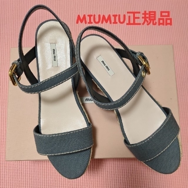 【MIUMIU 新品】 サンダル 24.5cm