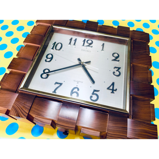 セイコー(SEIKO)の昭和レトロ◆セイコー クオーツ QUARTZ 壁掛け時計 QA542B 木枠(掛時計/柱時計)