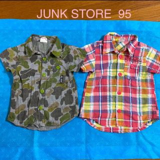 ジャンクストアー(JUNK STORE)のジャンクストアー　95 半袖シャツ 迷彩　チェックシャツ(ブラウス)