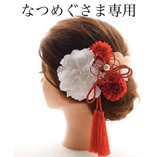 髪飾り6点セット(赤x白)(ヘアアクセサリー)