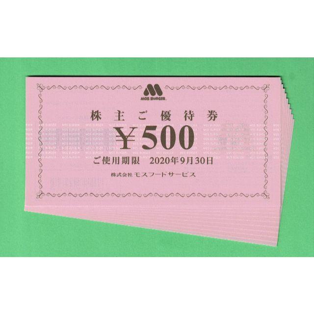 モスバーガー 株主優待券500円券10枚 5000円分 チケットの優待券/割引券(フード/ドリンク券)の商品写真