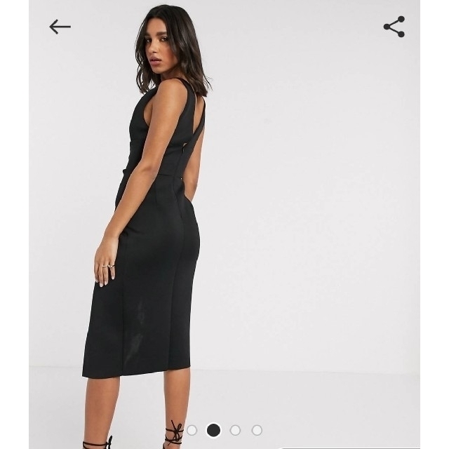 ＊ASOS UK6 ミニ丈フォーマルにも☆ブラックワンピース