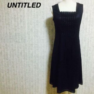 アンタイトル(UNTITLED)のアンタイトル パープル×グレー レディース 美品 フレアワンピース サイズL(ひざ丈ワンピース)