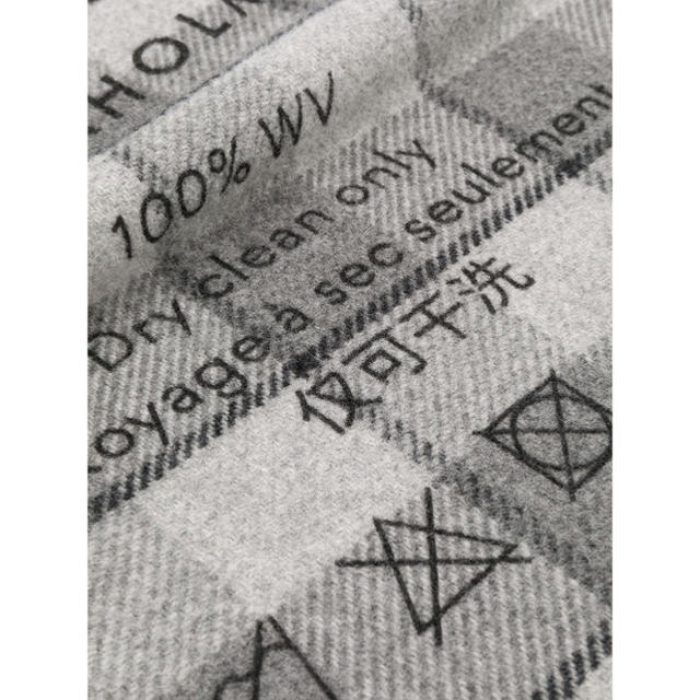 ACNE(アクネ)の正規品 ACNE 19AW ストール グレーチェック ロゴプリント 大判マフラー レディースのファッション小物(マフラー/ショール)の商品写真