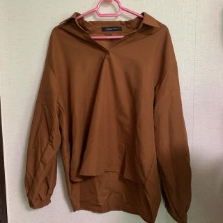 シマムラ(しまむら)の〈断捨離セール〉スキッパーシャツ　バルーン袖　ブラウン　dholic(シャツ/ブラウス(長袖/七分))