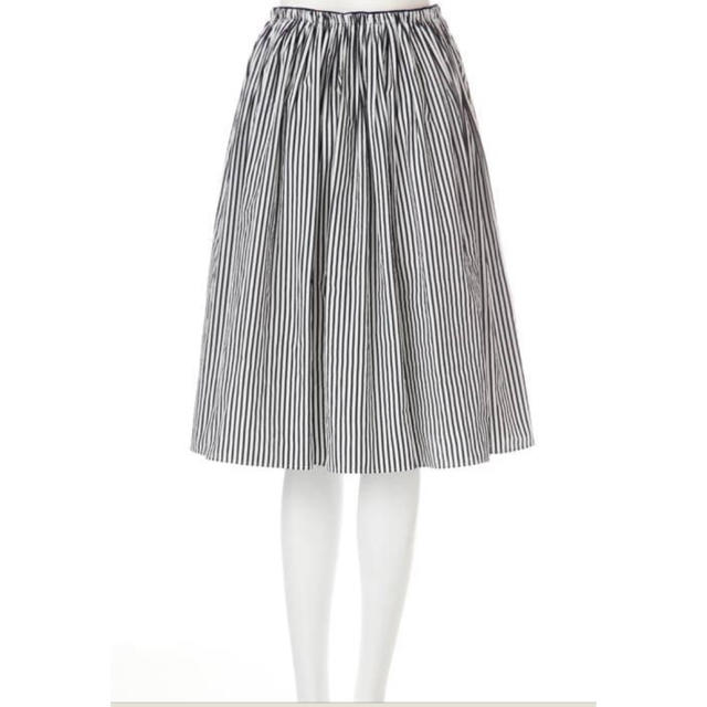NATURAL BEAUTY(ナチュラルビューティー)の《未使用》NATURAL BEAUTY  ストライプタックギャザースカート レディースのスカート(ひざ丈スカート)の商品写真