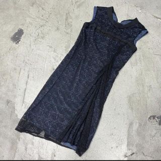 ランバンコレクション(LANVIN COLLECTION)のランバン LANVIN レース ドレス ワンピース サイズ 38(ひざ丈ワンピース)