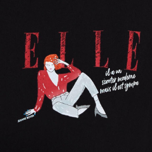 GU(ジーユー)のGU ELLE グラフィックT イエロー S レディースのトップス(Tシャツ(半袖/袖なし))の商品写真