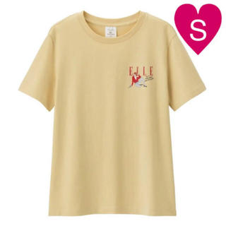 ジーユー(GU)のGU ELLE グラフィックT イエロー S(Tシャツ(半袖/袖なし))